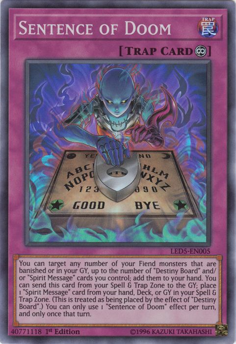 Sentence of Doom [LED5-EN005] Super Rare | Jomio and Rueliete's Cards and Comics