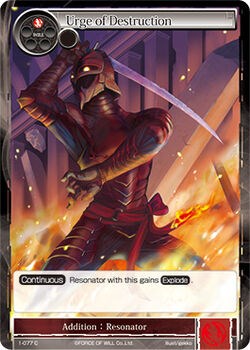 Urge of Destruction (1-077) [The Dawn of Valhalla] | Jomio and Rueliete's Cards and Comics