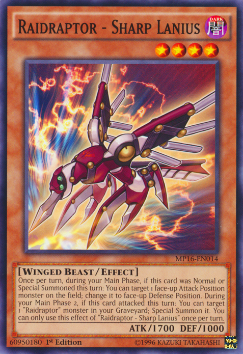 Raidraptor - Sharp Lanius [MP16-EN014] Common | Jomio and Rueliete's Cards and Comics