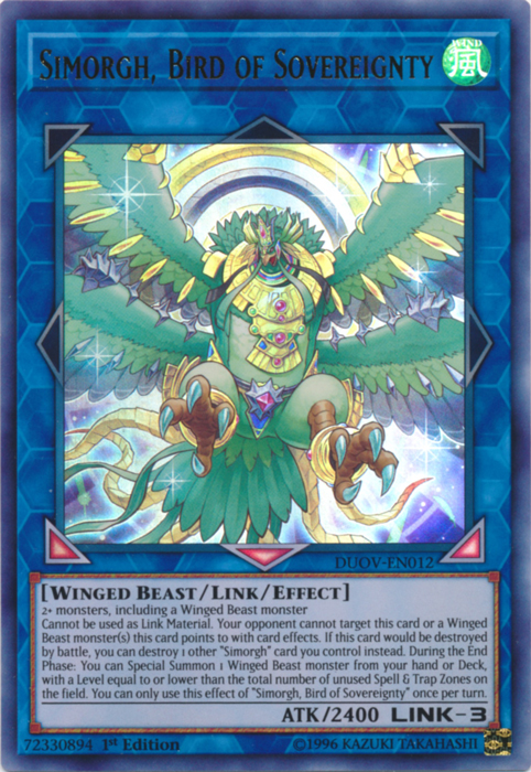 Simorgh, Bird of Sovereignty [DUOV-EN012] Ultra Rare | Jomio and Rueliete's Cards and Comics