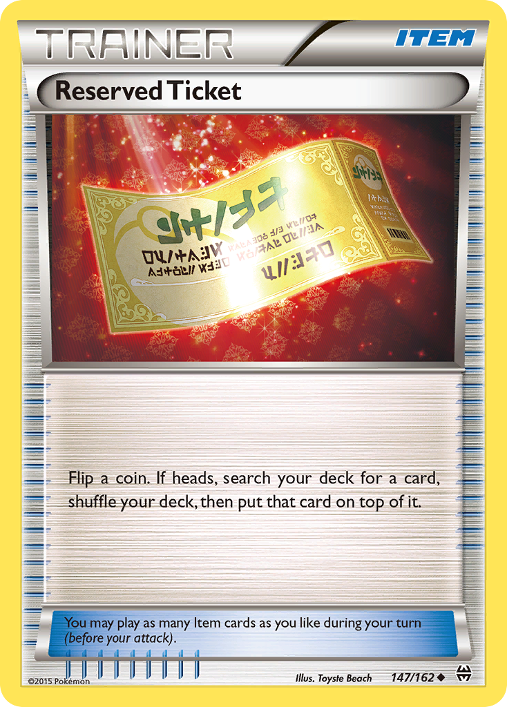 Reserved Ticket (147/162) [XY: BREAKthrough] | Jomio and Rueliete's Cards and Comics