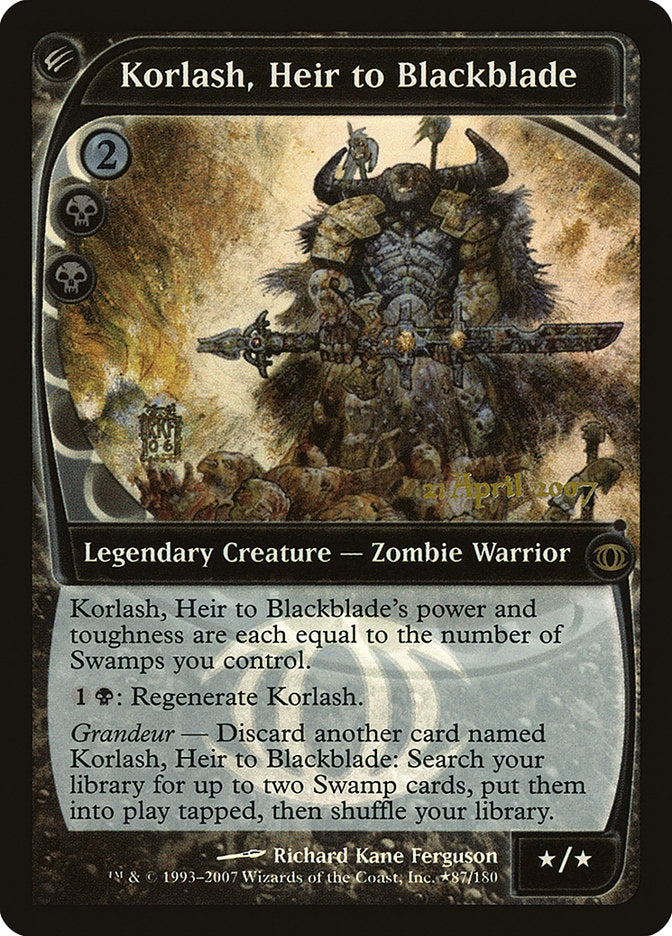 Korlash, Heir to Blackblade [Future Sight Promos] | Jomio and Rueliete's Cards and Comics
