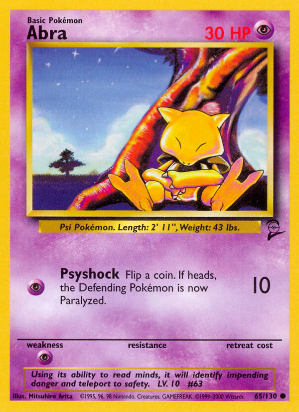 Abra (65/130) [Base Set 2] | Jomio and Rueliete's Cards and Comics