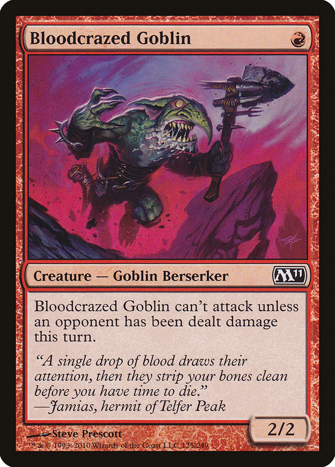 Bloodcrazed Goblin [Magic 2011] | Jomio and Rueliete's Cards and Comics