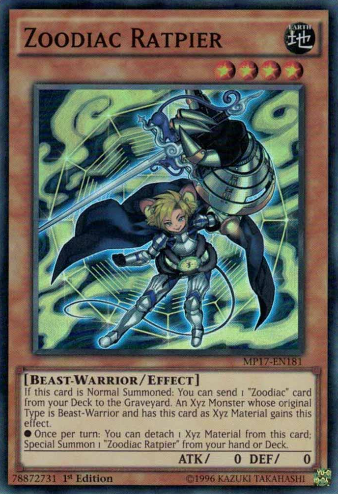 Zoodiac Ratpier [MP17-EN181] Super Rare | Jomio and Rueliete's Cards and Comics