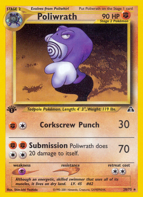 Poliwrath (28/75) [Neo Discovery 1st Edition] | Jomio and Rueliete's Cards and Comics