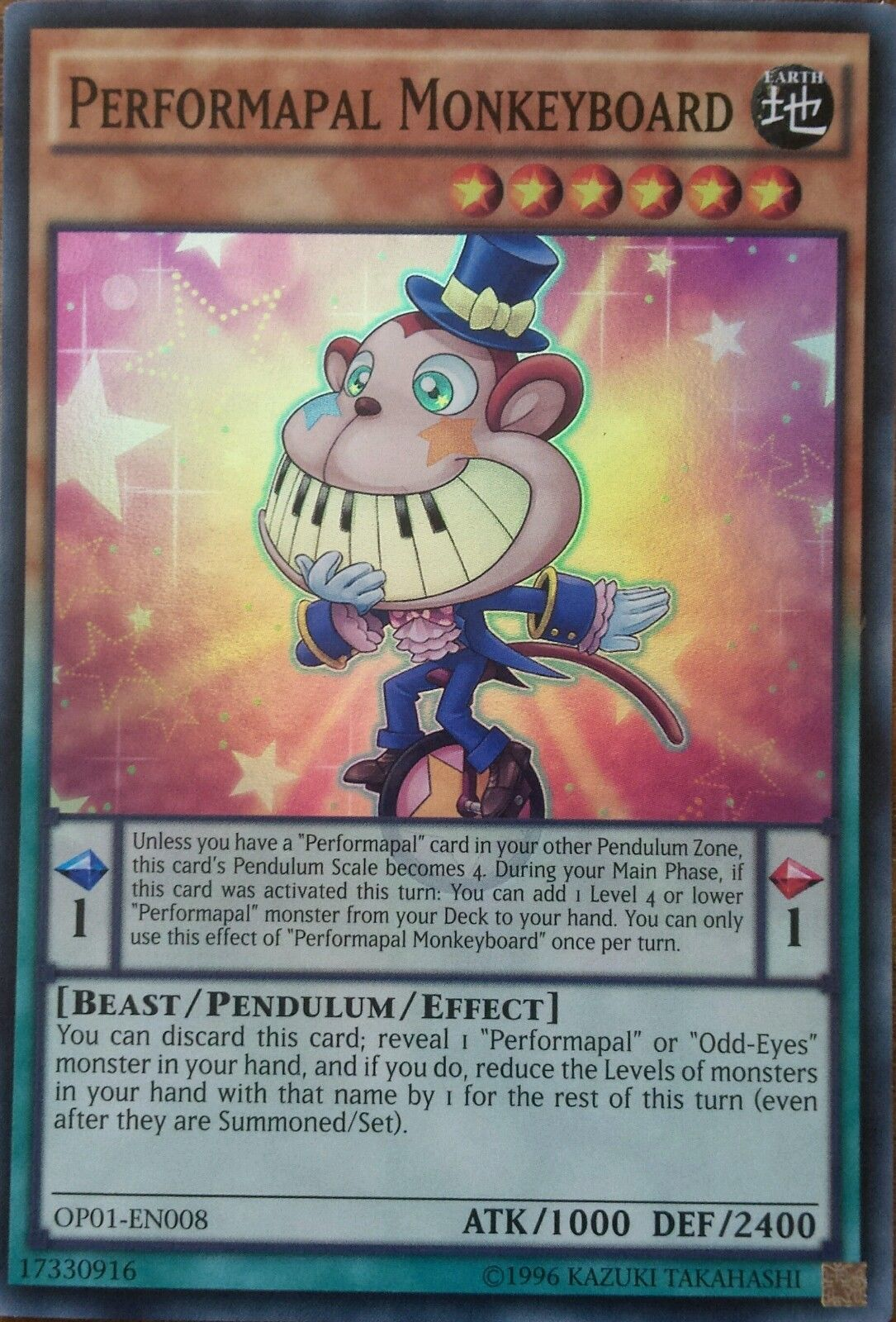 Performapal Monkeyboard [OP01-EN008] Super Rare | Jomio and Rueliete's Cards and Comics
