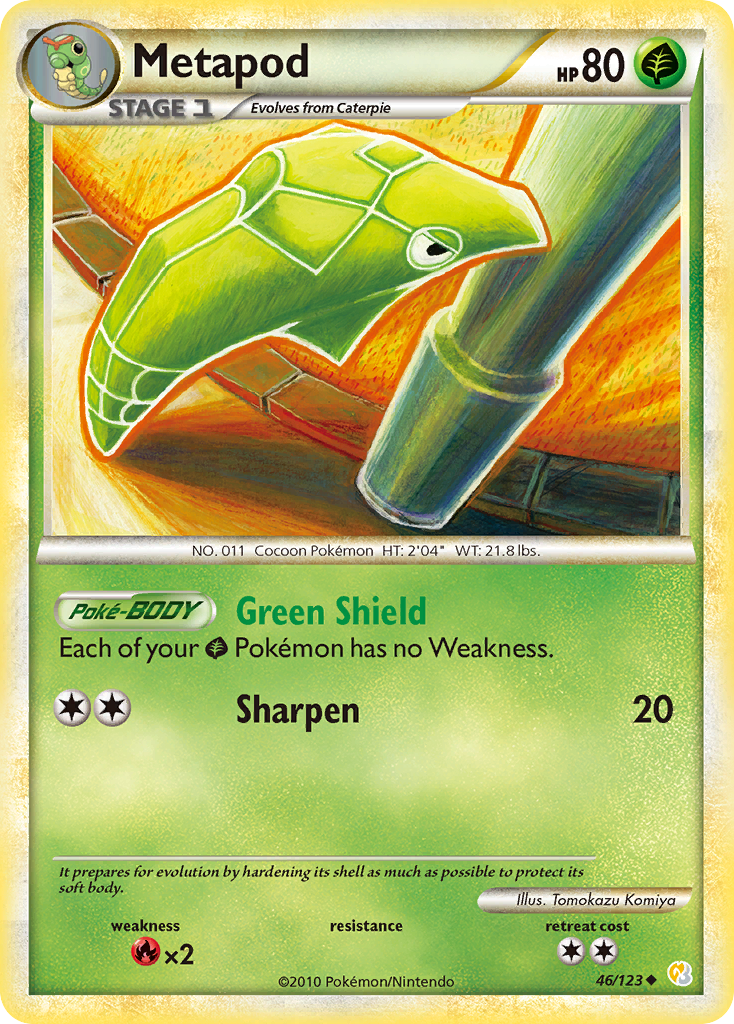 Metapod (46/123) [HeartGold & SoulSilver: Base Set] | Jomio and Rueliete's Cards and Comics