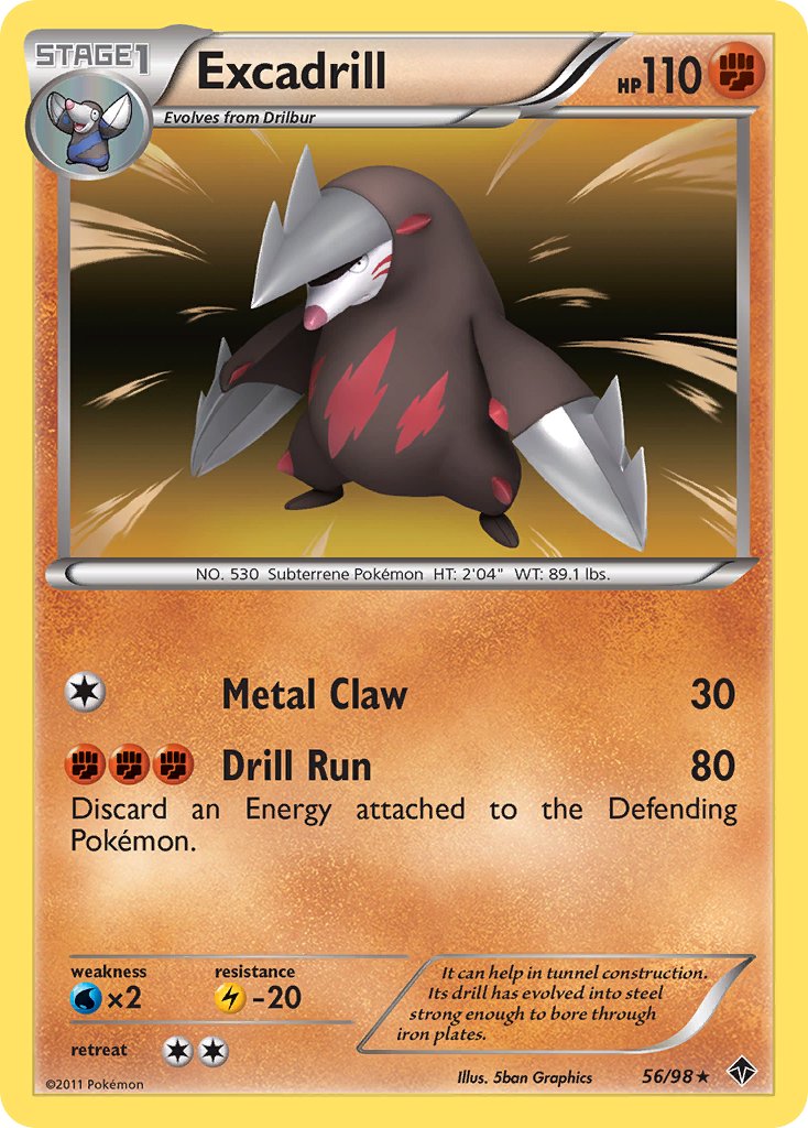 Excadrill (56/98) (Cosmos Holo) (Blister Exclusive) [Black & White: Emerging Powers] | Jomio and Rueliete's Cards and Comics