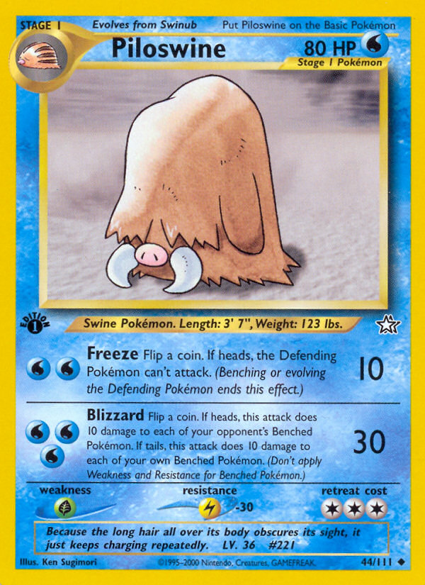 Piloswine (44/111) [Neo Genesis 1st Edition] | Jomio and Rueliete's Cards and Comics