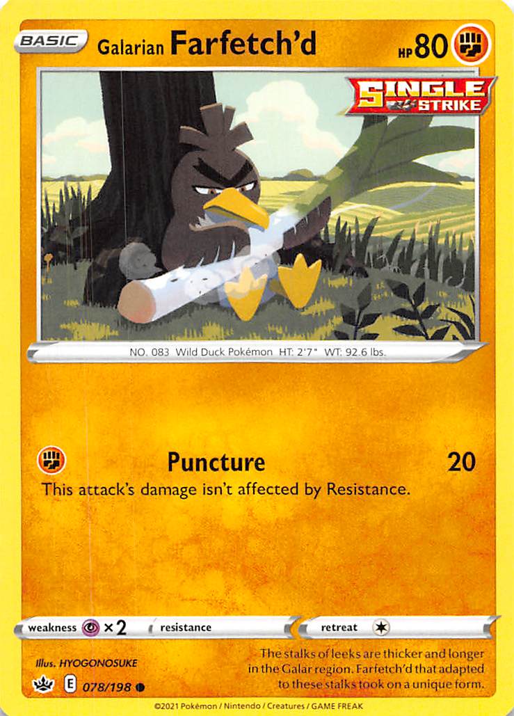 Galarian Farfetch'd (078/198) [Sword & Shield: Chilling Reign] | Jomio and Rueliete's Cards and Comics
