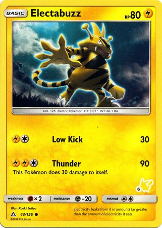 Electabuzz (43/156) (Pikachu Stamp #6) [Battle Academy 2020] | Jomio and Rueliete's Cards and Comics