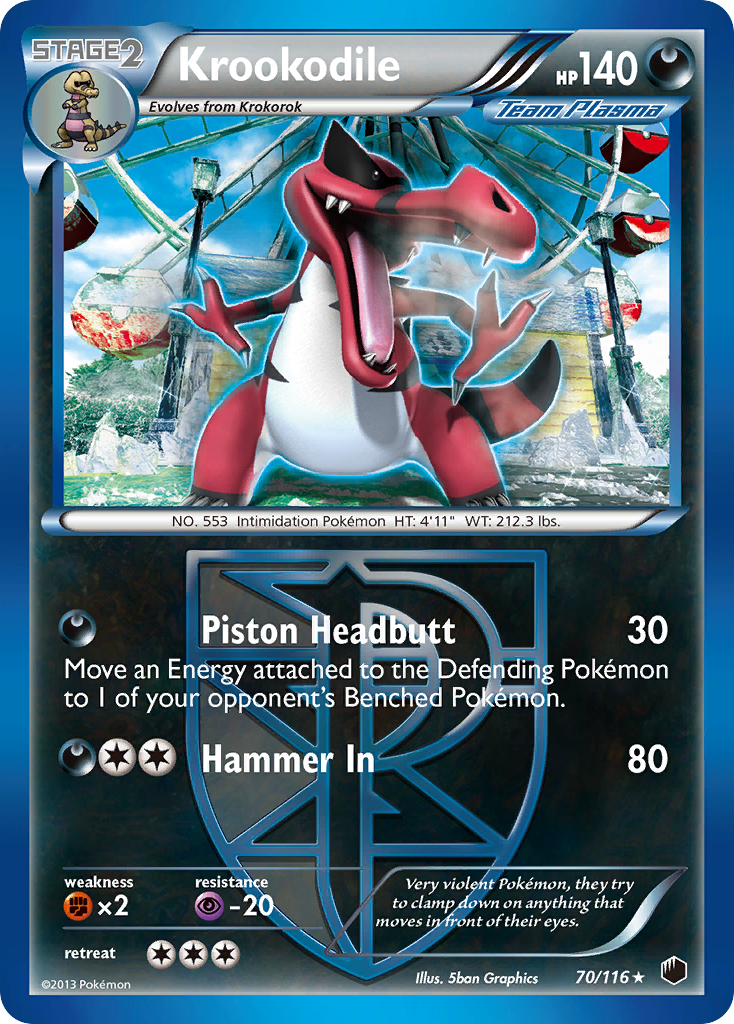 Krookodile (70/116) [Black & White: Plasma Freeze] | Jomio and Rueliete's Cards and Comics
