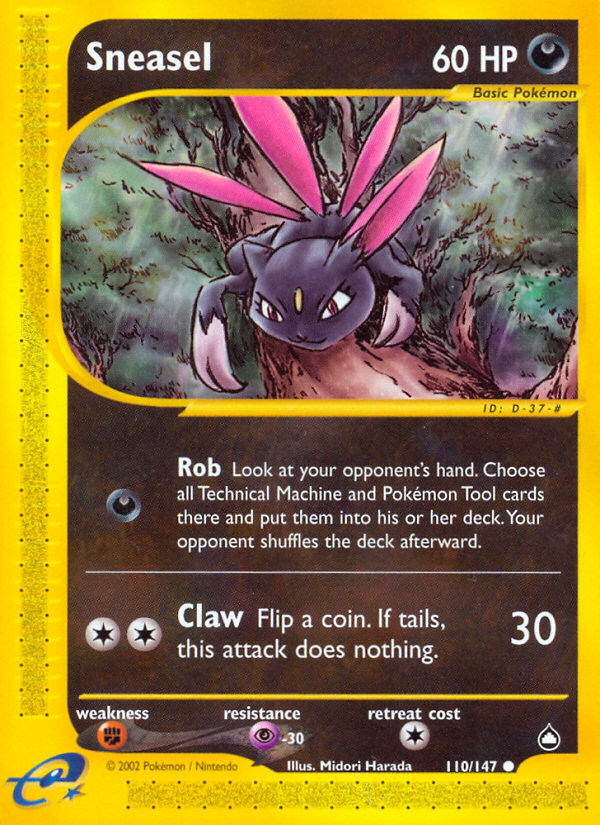 Sneasel (110/147) [Aquapolis] | Jomio and Rueliete's Cards and Comics