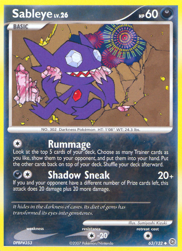 Sableye (63/132) [Diamond & Pearl: Secret Wonders] | Jomio and Rueliete's Cards and Comics