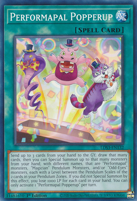 Performapal Popperup [LDS3-EN132] Common | Jomio and Rueliete's Cards and Comics