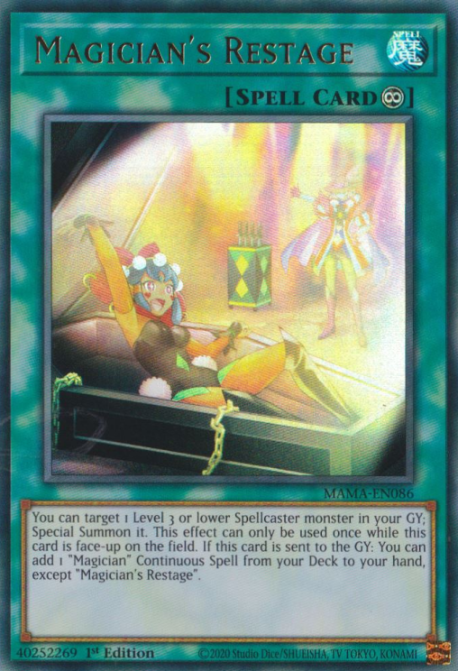 Magician's Restage [MAMA-EN086] Ultra Rare | Jomio and Rueliete's Cards and Comics