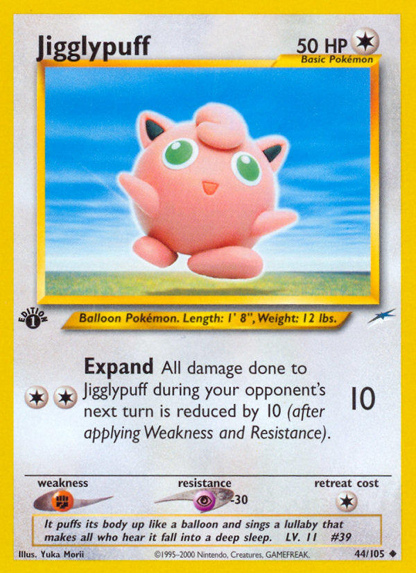 Jigglypuff (44/105) [Neo Destiny 1st Edition] | Jomio and Rueliete's Cards and Comics