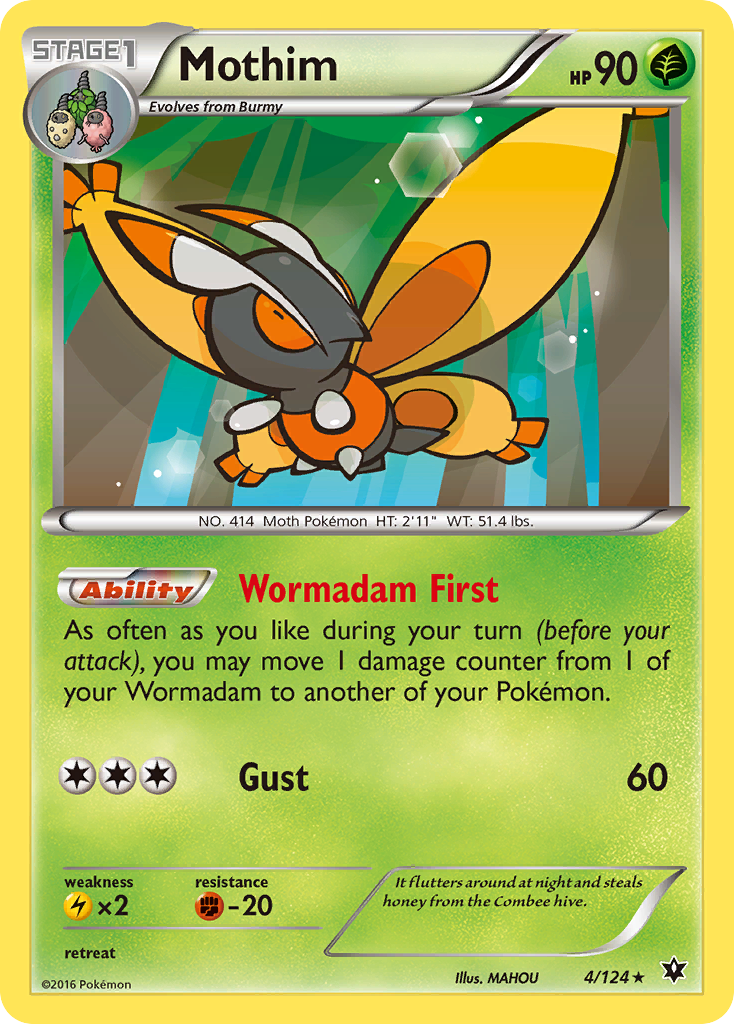 Mothim (4/124) [XY: Fates Collide] | Jomio and Rueliete's Cards and Comics