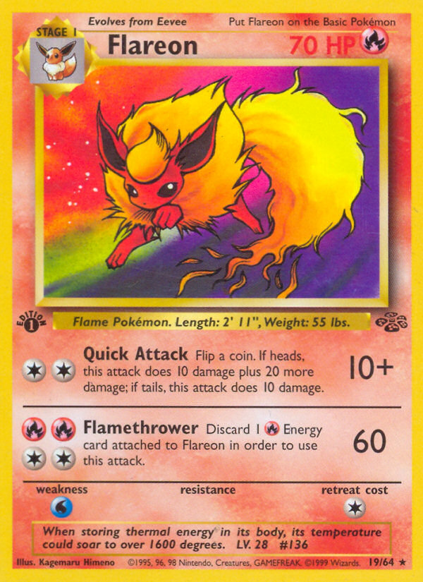 Flareon (19/64) [Jungle 1st Edition] | Jomio and Rueliete's Cards and Comics
