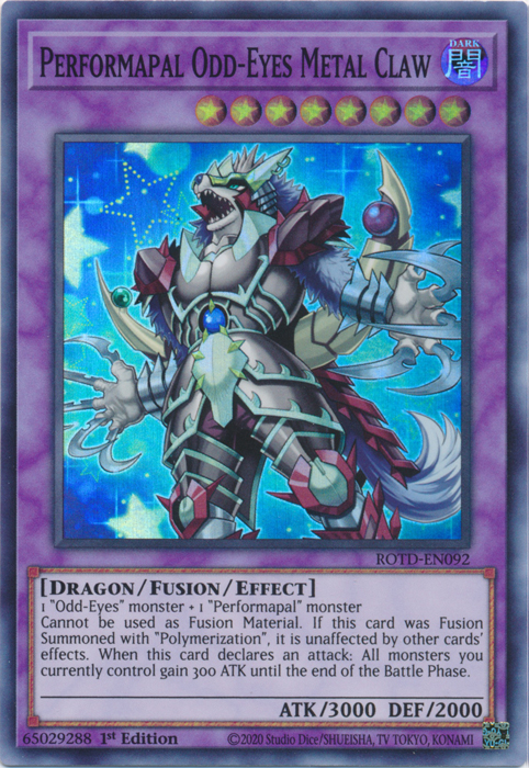 Performapal Odd-Eyes Metal Claw [ROTD-EN092] Super Rare | Jomio and Rueliete's Cards and Comics