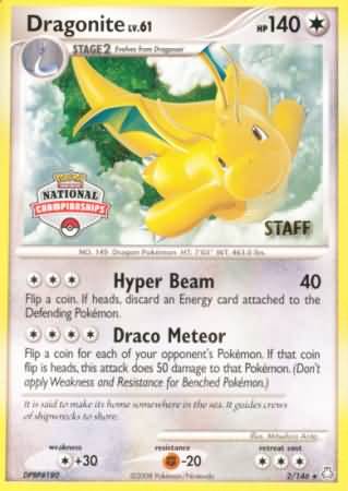 Dragonite (2/146) (National Championship Staff) [Diamond & Pearl: Legends Awakened] | Jomio and Rueliete's Cards and Comics