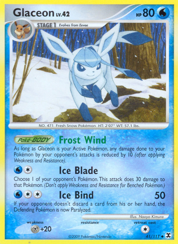 Glaceon (41/111) [Platinum: Rising Rivals] | Jomio and Rueliete's Cards and Comics