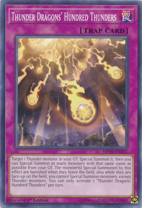Thunder Dragons' Hundred Thunders [MP19-EN207] Common | Jomio and Rueliete's Cards and Comics