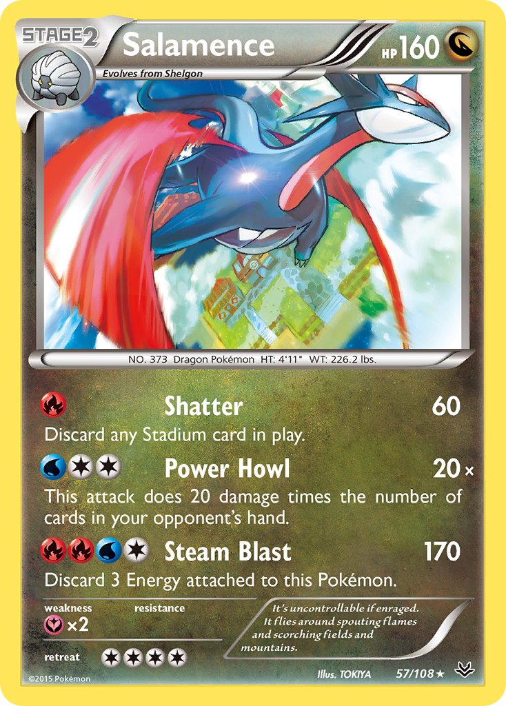 Salamence (57/108) (Theme Deck Exclusive) [XY: Roaring Skies] | Jomio and Rueliete's Cards and Comics