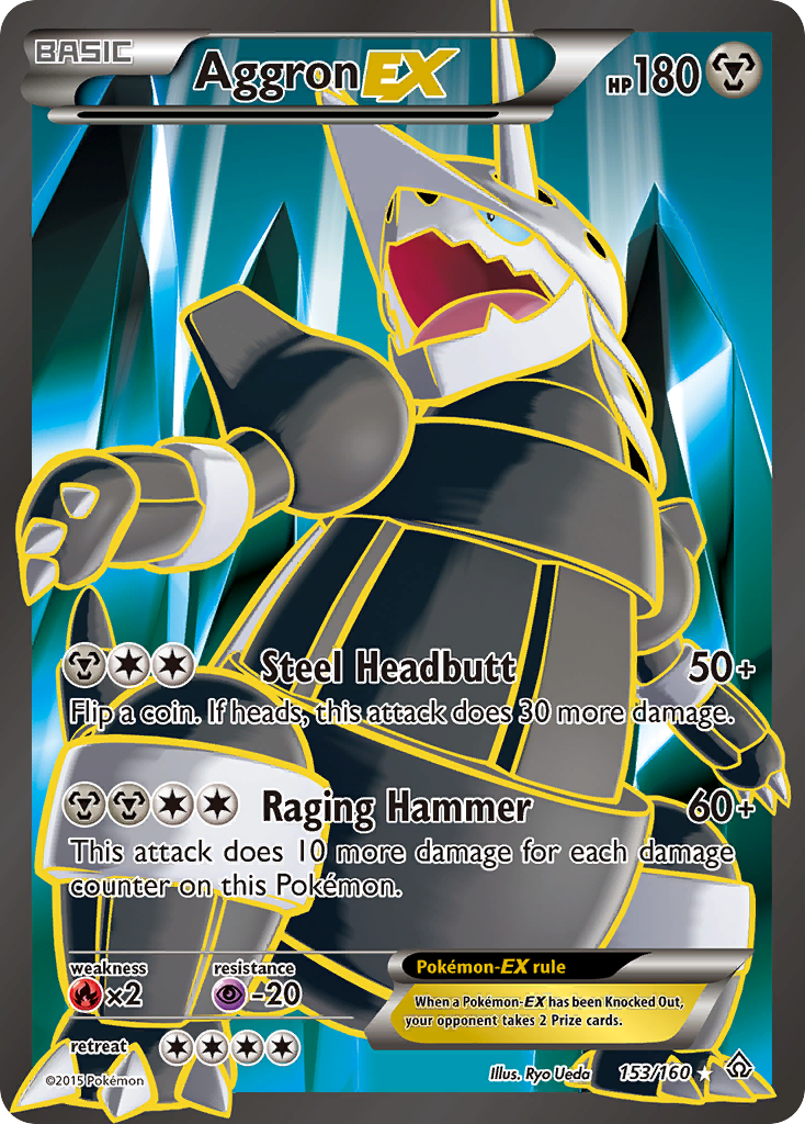 Aggron EX (153/160) [XY: Primal Clash] | Jomio and Rueliete's Cards and Comics