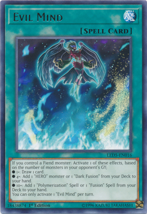 Evil Mind [LED5-EN016] Rare | Jomio and Rueliete's Cards and Comics