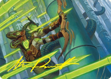 Bamboo Grove Archer Art Card (Gold-Stamped Signature) [Kamigawa: Neon Dynasty Art Series] | Jomio and Rueliete's Cards and Comics