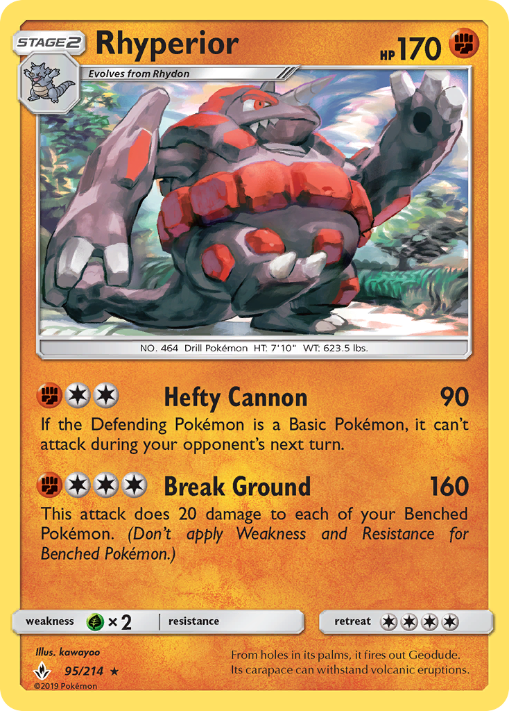 Rhyperior (95/214) [Sun & Moon: Unbroken Bonds] | Jomio and Rueliete's Cards and Comics