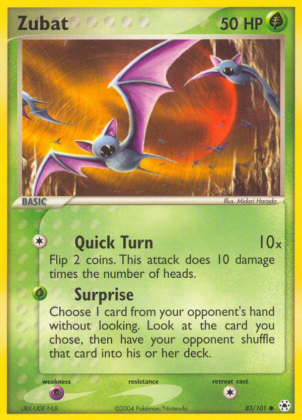 Zubat (83/101) [EX: Hidden Legends] | Jomio and Rueliete's Cards and Comics
