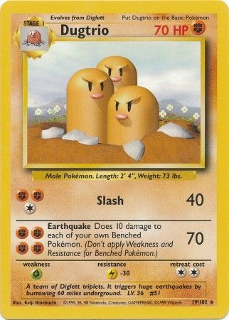 Dugtrio (19/102) [Base Set Unlimited] | Jomio and Rueliete's Cards and Comics