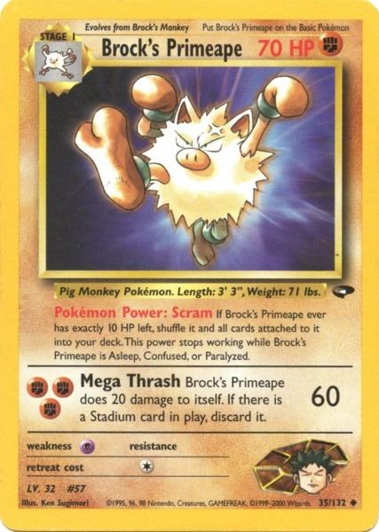 Brock's Primeape (35/132) [Gym Challenge Unlimited] | Jomio and Rueliete's Cards and Comics
