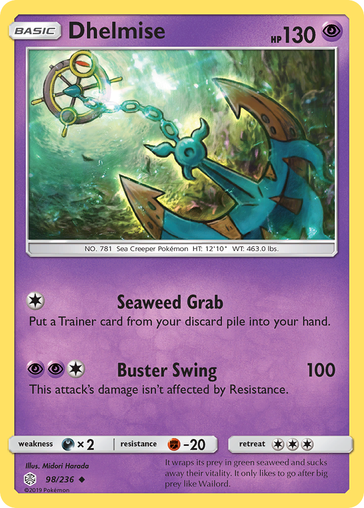 Dhelmise (98/236) [Sun & Moon: Cosmic Eclipse] | Jomio and Rueliete's Cards and Comics
