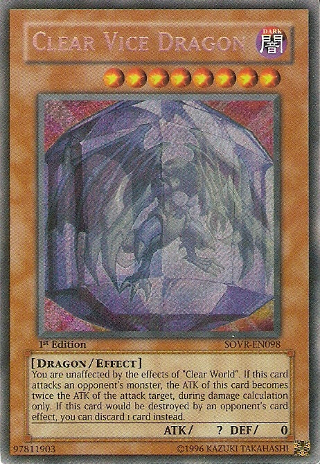Clear Vice Dragon [SOVR-EN098] Secret Rare | Jomio and Rueliete's Cards and Comics