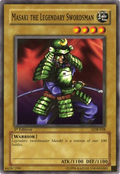 Masaki the Legendary Swordsman [LOB-038] Common | Jomio and Rueliete's Cards and Comics