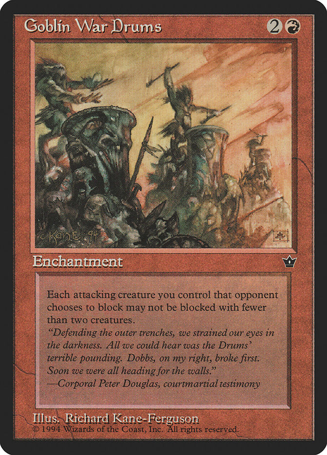Goblin War Drums (Richard Kane Ferguson) [Fallen Empires] | Jomio and Rueliete's Cards and Comics