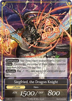 Siegfried, the Knight Commander // Siegfried, the Dragon Knight (1-001/J) [The Dawn of Valhalla] | Jomio and Rueliete's Cards and Comics