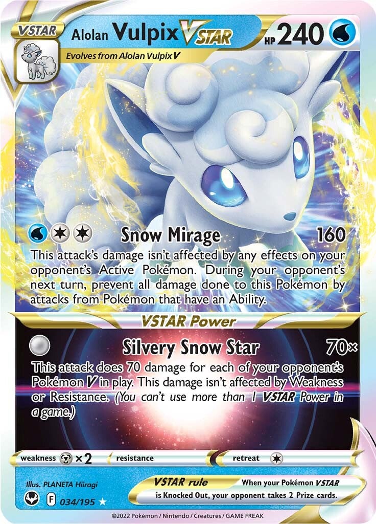 Alolan Vulpix VSTAR (034/195) [Sword & Shield: Silver Tempest] | Jomio and Rueliete's Cards and Comics