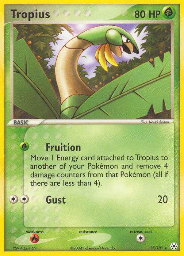 Tropius (27/101) [EX: Hidden Legends] | Jomio and Rueliete's Cards and Comics