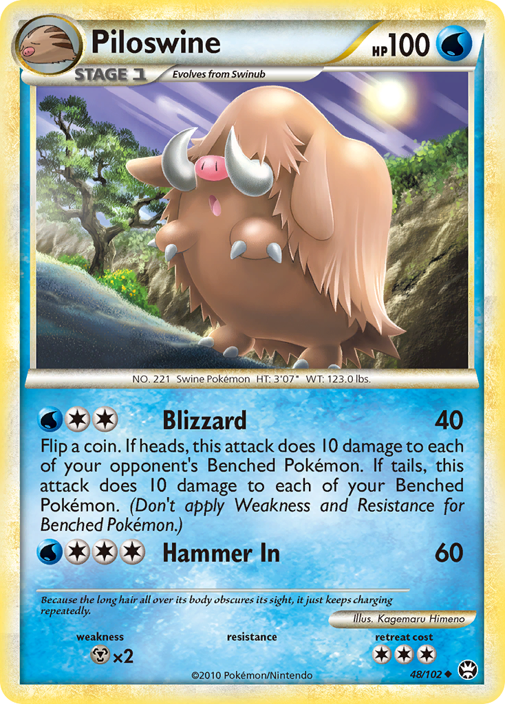 Piloswine (48/102) [HeartGold & SoulSilver: Triumphant] | Jomio and Rueliete's Cards and Comics