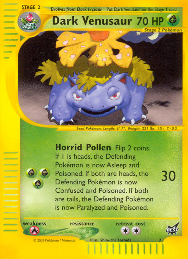Dark Venusaur (7) [Best of Promos] | Jomio and Rueliete's Cards and Comics