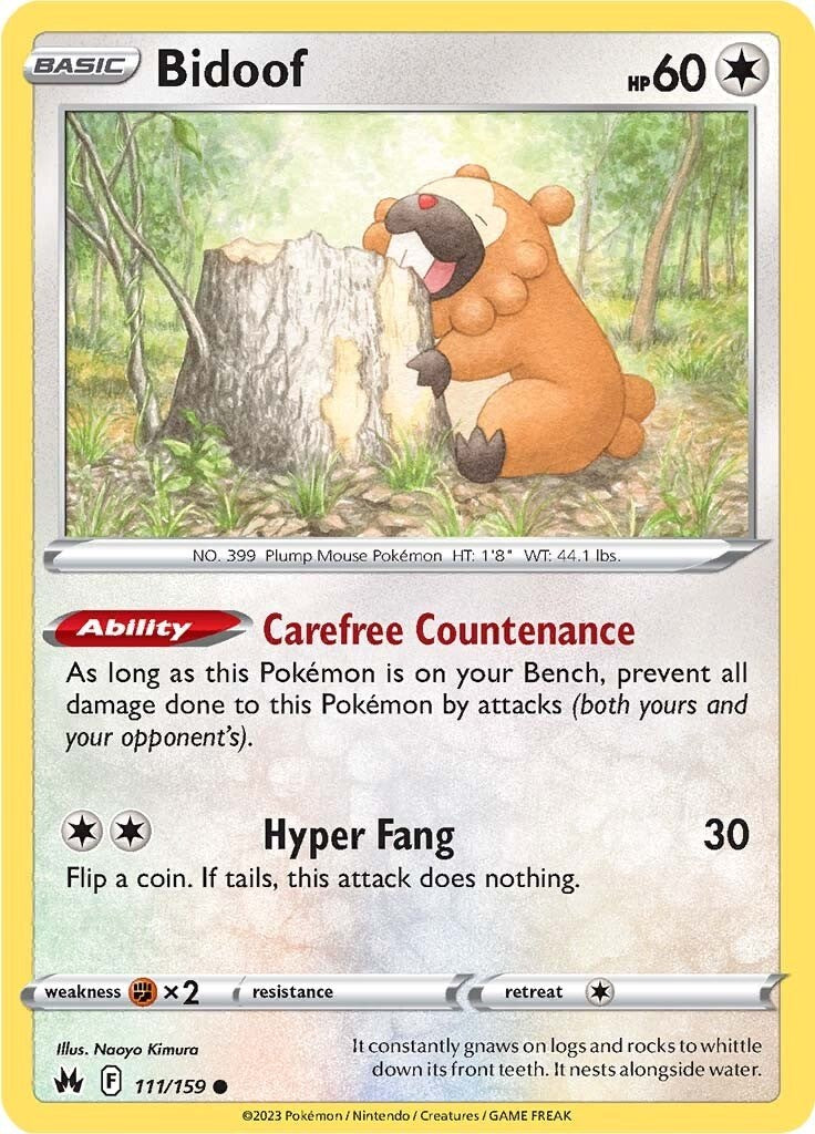 Bidoof (111/159) [Sword & Shield: Crown Zenith] | Jomio and Rueliete's Cards and Comics