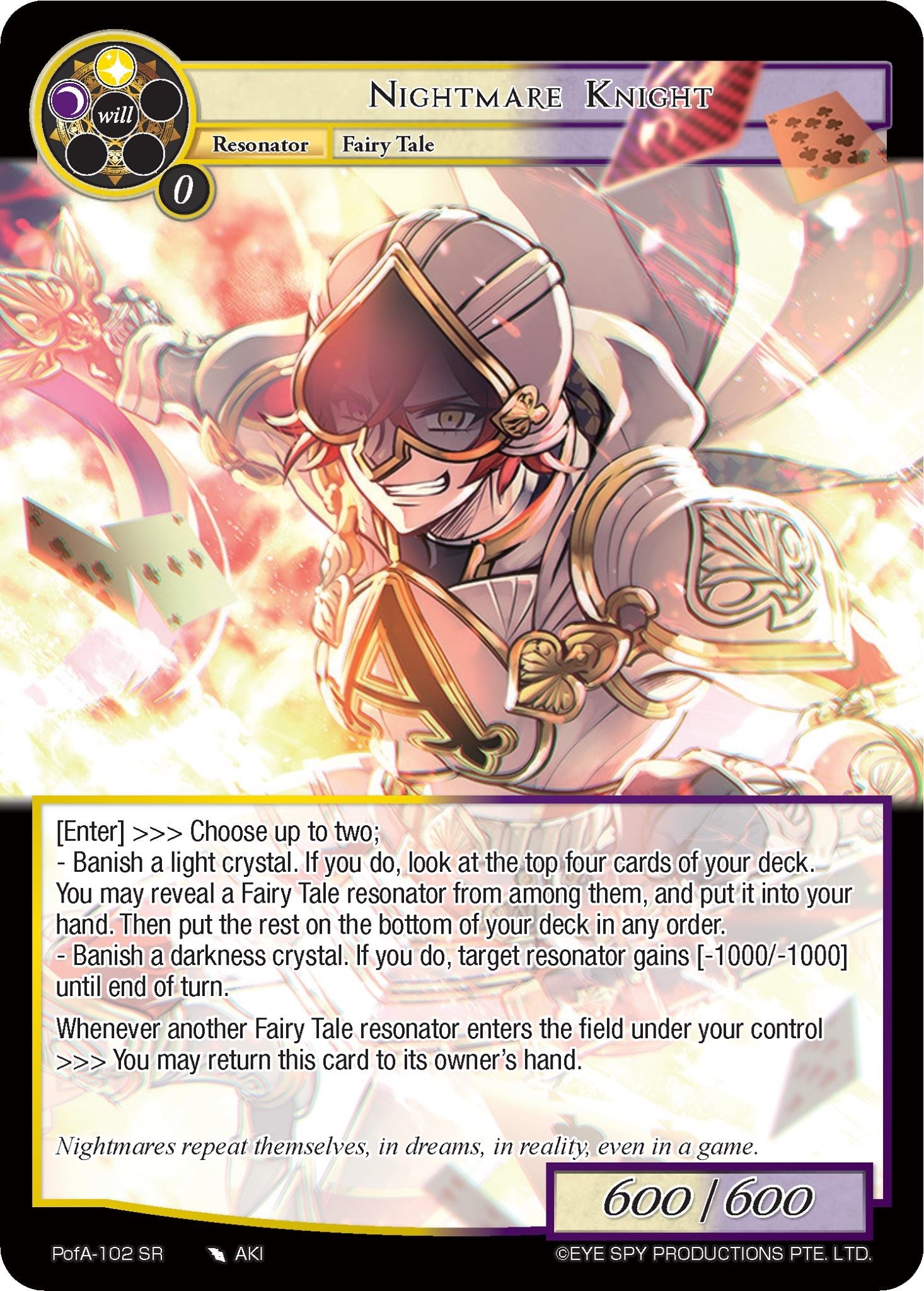 Nightmare Knight (PofA-102) [Alice Origin IV: Prologue of Attoractia] | Jomio and Rueliete's Cards and Comics