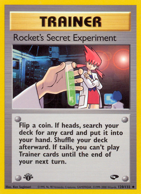 Rocket's Secret Experiment (120/132) [Gym Challenge 1st Edition] | Jomio and Rueliete's Cards and Comics