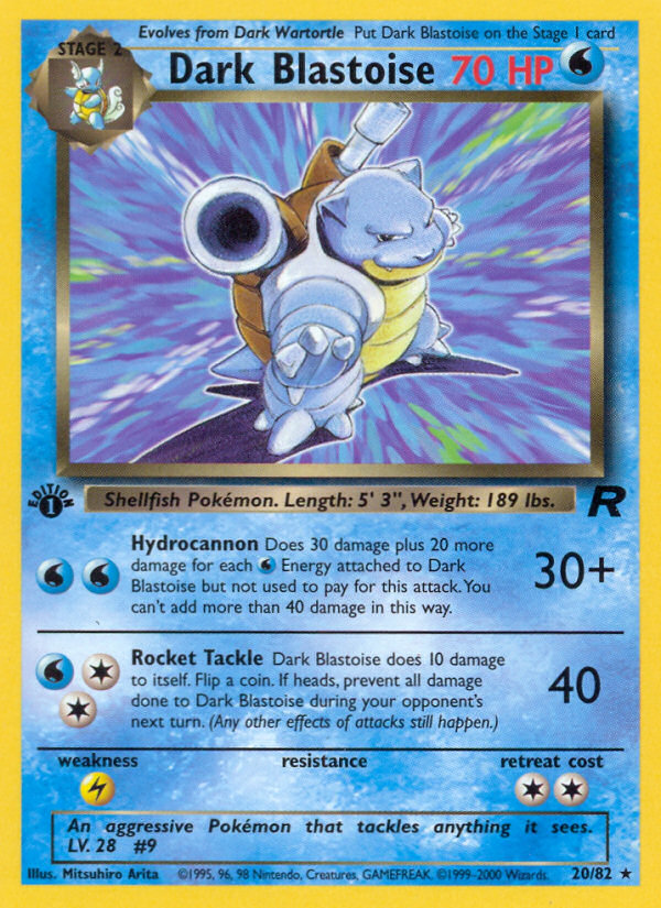 Dark Blastoise (20/82) [Team Rocket 1st Edition] | Jomio and Rueliete's Cards and Comics