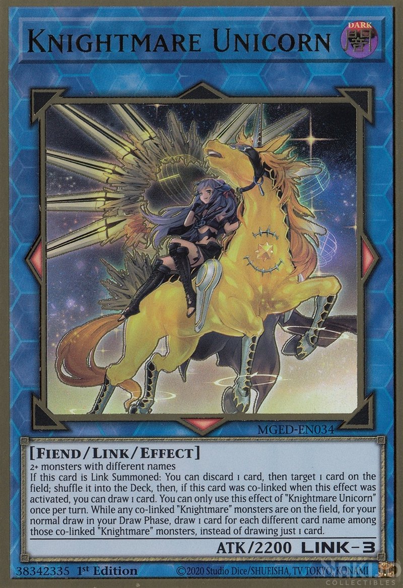 Knightmare Unicorn (Alternate Art) [MGED-EN034] Gold Rare | Jomio and Rueliete's Cards and Comics